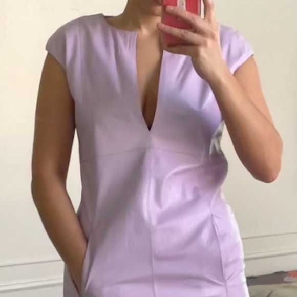 RARE Emilio Pucci Leather Lilac Shift Dress - Picture 1 of 13